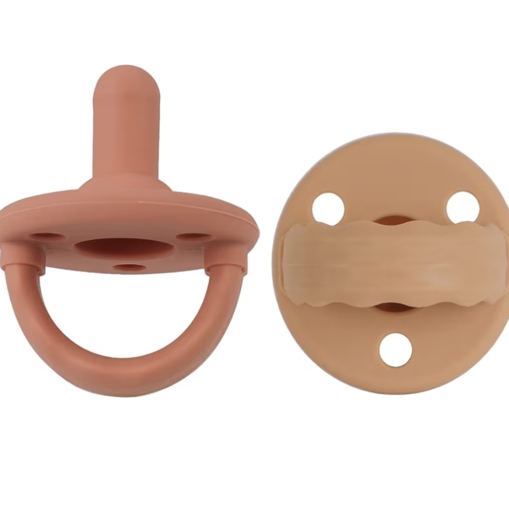 Soother Pacifier – Muted+Apricot, BPA Free, 2-Pack